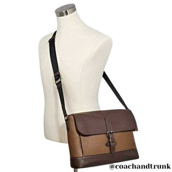 COACH Leather Hudson Tobacco and Mahogany Messenger / Laptop Bag NWT - Picture 7 of 11